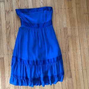 Size 2 Anthropologie strapless blue dress